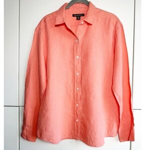 Tommy Bahama Women’s Long Sleeve Linen Button Down Shirt Coral Color Size Small